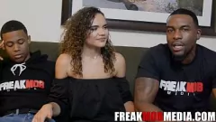 Play Petite Ebony Naudi Nala Teased by Two BBCs in a Threesome Interview